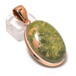 Unakite Handmade Copper Jewelry Pendant 2.09 i5v63