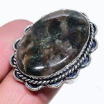 Larvikite Stone Handmade 925 Sterling Silver Jewelry Ring Size 9 m6e67