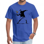 Swag Banksy Flower Thrower T-s&auml;rgid 100% puuvillane kangas Unisex T-s&auml;rk Unisex T-s&auml;rgid Uudsus Street Art Designer Rebel Tees Oversize M