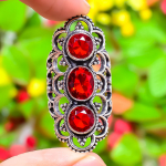 Mozambique Garnet Handmade 925 Sterling Silver Jewelry Ring Size 7 s0o44
