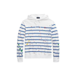 Polo Ralph Lauren SS22 Splash Ink Triibuline Kapuutsiga Pingutusn&ouml;&ouml;riga Dressipluus Meeste Dressipluus Valge MNPOKNI16821853-100 S