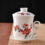 Hiina Jingdezhen keraamiline teetass sinivalge portselanist isiklik tass kaanega filtri koosoleku mullitass kontor 320ml