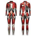 3D digitaaltr&uuml;kk Lavakost&uuml;&uuml;mid T&auml;iskasvanutele Halloweeni &Uuml;ritused Karnevali Teemapidu Cosplay Riietus M&auml;ngimine Jumpsuit Adults S