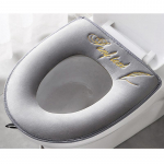 Universaalne WC-istme kate, mis hoiab talvel soojas, pehme WC-padi, pestav ja eemaldatav t&otilde;mblukk hall v&auml;rv