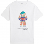 Polo Ralph Lauren Laste T-s&auml;rk &Uuml;mmargune kaelus Sirge l&otilde;ige Tr&uuml;kitud L&uuml;hike varrukas Laste topid Valge 323973136-002 M