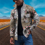 Meeste moetrend igap&auml;evane vabaaja tr&uuml;kitud pikkade varrukatega n&ouml;&ouml;biga sulejope L