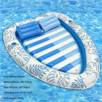 Kahekordne t&auml;ispuhutav basseinimadrats padja ja topsihoidjaga, p&auml;evitamiseks veematt, paksenenud PVC lehekujuline ujuv voodi l&otilde;&otilde;gastumiseks rannas