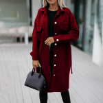 Naiste &uuml;hev&auml;rviline rihm, &uuml;herealine pikkade varrukatega villane taskutega jakk XXL veini