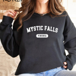 Mystic Falls Virginia dressipluus TVD dressipluusid Vampire Diaries Crewneck dressipluus Hoodie Naiste meeste pikkade varrukatega pulloverid Topid S