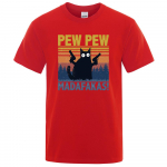 Pew Pew Madafakas T-s&auml;rk Meeste L&uuml;hikeste Varrukatega Uudne Naljakas Kassi T-s&auml;rk Puuvillast &Uuml;lisuur Topid S&auml;rgid T-s&auml;rk Meeskonna Kaelus Streetwear 4XL