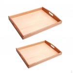 2pcs Wooden Montessori Material baby Educational Toy Tray Holder