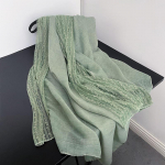 Kevadine ja s&uuml;gisene pits&auml;&auml;rega pikk &otilde;huke sall Jaapani ja Korea naistemood &uuml;hev&auml;rviline sall k&otilde;rgekvaliteediline puuvillane ja linane sall 195*90cm