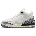 Air Jordan 3 Retro GS White Cement Reimagined Laste tossud Summit-White Fire-Red Black DM0967-100 35.5