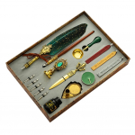 Retro sulgede kastmispliiatsi komplekt Antiikne sulgede kastmispliiatsi komplekt tindiga kirjatarvete kalligraafia komplekt Vintage klassikaline vaha pitsat templikomplekt