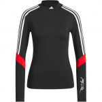 Adidas Jay3lle Kolme Triibuga Mock Kaelusega Pikkade Varrukate T-s&auml;rk Naiste topid Must IT0871 XS