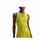 Nike triibulise žakaarmustriga kitsa l&otilde;ikega varrukateta topp naistele Kollane FZ6475-344 XS