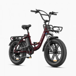 Engwe L20 Boost elektriratas t&auml;iskasvanutele, 20 paksude rehvidega, l&auml;bistava astmega elektriratas naistele, 48V 13A aku, Shimano 7 k&auml;iku punane