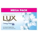 Lux International Sile ja S&auml;rav Vanniseep 4 X 125g Pehmele Niisutatud Nahale Valge Roosi L&otilde;hnaga Luksuslik Igap&auml;evane Vannikogemus