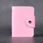 PU-nahast funktsiooniga 24-bitine kaardi&uuml;mbris Visiitkaardihoidja Mehed Naiste Krediitpassikaardi kott ID Passikaardi rahakotid roosa