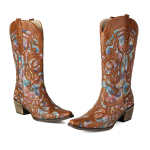 Cowboy Retro L&auml;&auml;ne Saapad Naiste L&auml;bil&otilde;ikega Keskmise S&auml;&auml;rega Saapad Cowgirls K&auml;sitsi &Otilde;mmeldud Neetidega Kaunistatud Kontsad Kingad 37 pruun