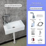 Kompaktne seinale paigaldatav ristk&uuml;likukujuline kraanikauss v&auml;ikestesse ruumidesse