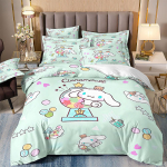 Armsad Cinnamoroll Voodipesukomplektid Tekikate Voodikate Tekk Tekikate Padjap&uuml;&uuml;r 2-3 Osaline Komplekt Teismeliste Laste Kingitused EU Single 135x200cm