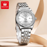 Kella Naine Elegantne Kvartsikell Veekindel Helendav Roostevabast Terasest Kuup&auml;evakellad Naise K&auml;ev&otilde;ru Kingituste Karp silver strap valge