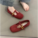 S&uuml;gisesed Naiste Lamedad Kingad &Uuml;mar Nina Slip-on Daamide Elegantne Mary Jane Kingad Pehme Lame Konts V&auml;litingimustes Kleit Ballerina 35 punane