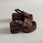 Moodne Suvine Mood L&otilde;viMustriga Avatud Varbaga Sandaalid Naiste Punk Stiilis Platvormkiilud Kontsad Peosarjad 35 leopard