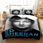 Laulja Ed Sheeran MBE Voodipesukomplekt Tr&uuml;kitud Voodikomplekt Padjap&uuml;&uuml;ri ja Tekikotiga Pehme Kuninganna Kuninga Suuruses Voodipesu Kodu Poisid T&auml;iskasvanud 70x133cm 2pcs
