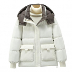 Talvine sulemantel polsterdatud kapuutsiga krae taskud lukuga Parka tuulekindel soojust hoidev igap&auml;evane k&uuml;lma ilmaga v&auml;lir&otilde;ivad puuvillane jope S must