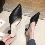 Keskmise kontsaga suvised moodsad sussid, naastkontsad, &uuml;hev&auml;rvilised 2024. aasta kuum m&uuml;&uuml;k, naiste kingad, madalad kontsad, &uuml;hev&auml;rvilised, jalga t&otilde;mmatavad naiste sussid 43 must