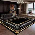 Luksuslik must kuldne VAIP elutuppa Dekoor Magamistuba Pestav Kaasaegne Suure pindalaga vaibad Libisemiskindel Lounge-vaip Kohvilaua alus 60x90cm