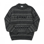 Ganni K2175 220 Graafilise logoga Lambavillast Naiste S Suurus Kootud K2175 220 (S)