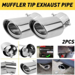 2X Car Muffler Tip Pipe Exhaust Stainless Steel Chrome Fit Effect for 1.5-2 inch