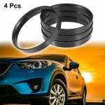 70.1mm OD to 66.1mm ID Universal Car Hub Centric Rings Plastic Black - Pack of 4