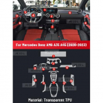 Anti-scratch Car Interior Center Console Media Dashboard Navigation TPU Protector Film For Mercedes benz AMG A35 A45 - Left rudder driving