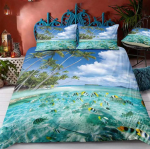 Dream Ns Moodne Loodus Voodipesu Kollektsioon 3D Digitr&uuml;kk Rand Kookospuu Suvine Magamistuba Voodipesu Komplekt Padjap&uuml;&uuml;riga 110X230cm(2Pcs)