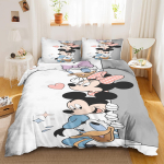 Mickey prindiga magamistoa voodipesukomplekt tekikott J&otilde;ulukingitused Mugavus Multikas Padjap&uuml;&uuml;ri ja lastele sobiv ning t&auml;iskasvanutele EU Single(135*200cm)3pcs gray