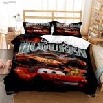 Pixar Mcqueen Auto Aastaringsed Tekikatted Tekid Voodipesukomplektid Pehme Tekikate Ja Padjap&uuml;&uuml;rid &Uuml;he-/Kahe-/Queen-/King- EU Single(135*200cm)3pcs