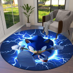 1 tk Sonic the Hedgehog Piksekiiir &Uuml;mmargune vaip, Valmistatud pol&uuml;estrist, Sobib suurep&auml;raselt kontoritoolide, elutubade kaunistamiseks, Elav dekoratiivne vaip 150cm blue
