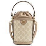 Gucci Ophidia Reguleeritava &otilde;larihmaga T&otilde;mblukuga Sulgemine L&otilde;uendist ja Nahast Kopp-kott Mini Naiste kotid Beež Valge 760199-FADMG-9795 Gift Set(Basic Set+Box+Shopping Bag)