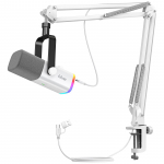 FIFINE M&auml;ngumikrofoni komplekt striimimiseks ja d&uuml;naamiline arvutimikrofon koos poomivarre, RGB, vaigistusnupu ja k&otilde;rvaklappide helitugevuse reguleerimisega Voice ja AmpliGame AM8TW XLR/USB Podcastinguks,