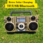 V&auml;lis-p&auml;ikeseenergia h&auml;daabi retro kaasaskantav AM/FM/SW raadiovastuv&otilde;tja juhtmevabad stereo Bluetooth-k&otilde;larid U-ketas Kaart Raadio kuld