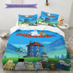 Multikakujutisega Voodipesu Tekikomplekt Tekikate Padjap&uuml;&uuml;r Kodu Dekoratsioon S&uuml;nnip&auml;evakingitus (1 * tekikott + 2 * padjap&uuml;&uuml;ri, ilma s&uuml;damikuta) 135x200cm blue