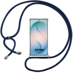 Coque pour Samsung Galaxy S26 Ultra, Protection Silicone Antichoc avec Bandouli&egrave;re Bleu Marine sinine