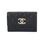 Chanel 24B Helekuldne pandla tepitud kahekordse C-logoga nahast rahakott Naiste rahakott must AP4183-B17697-94305 Box(Basic Set+Box)