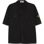 Stone Island &uuml;hev&auml;rvilise embleemiga l&uuml;hikeste varrukatega s&auml;rk Meeste s&auml;rgid Must K1S1512000-29S00WN-V0129 XL
