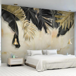 3D must kuldne fototapeet leht marmor seinamaalingud elutuba TV diivan magamistuba taustaseinapaber seintele 3D 200 cm(W) x 140 cm(H)
