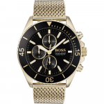 BOSS Ocean Edition Must T&auml;hik Kuldne Metall Meeste Kvartsikell 1513703 must